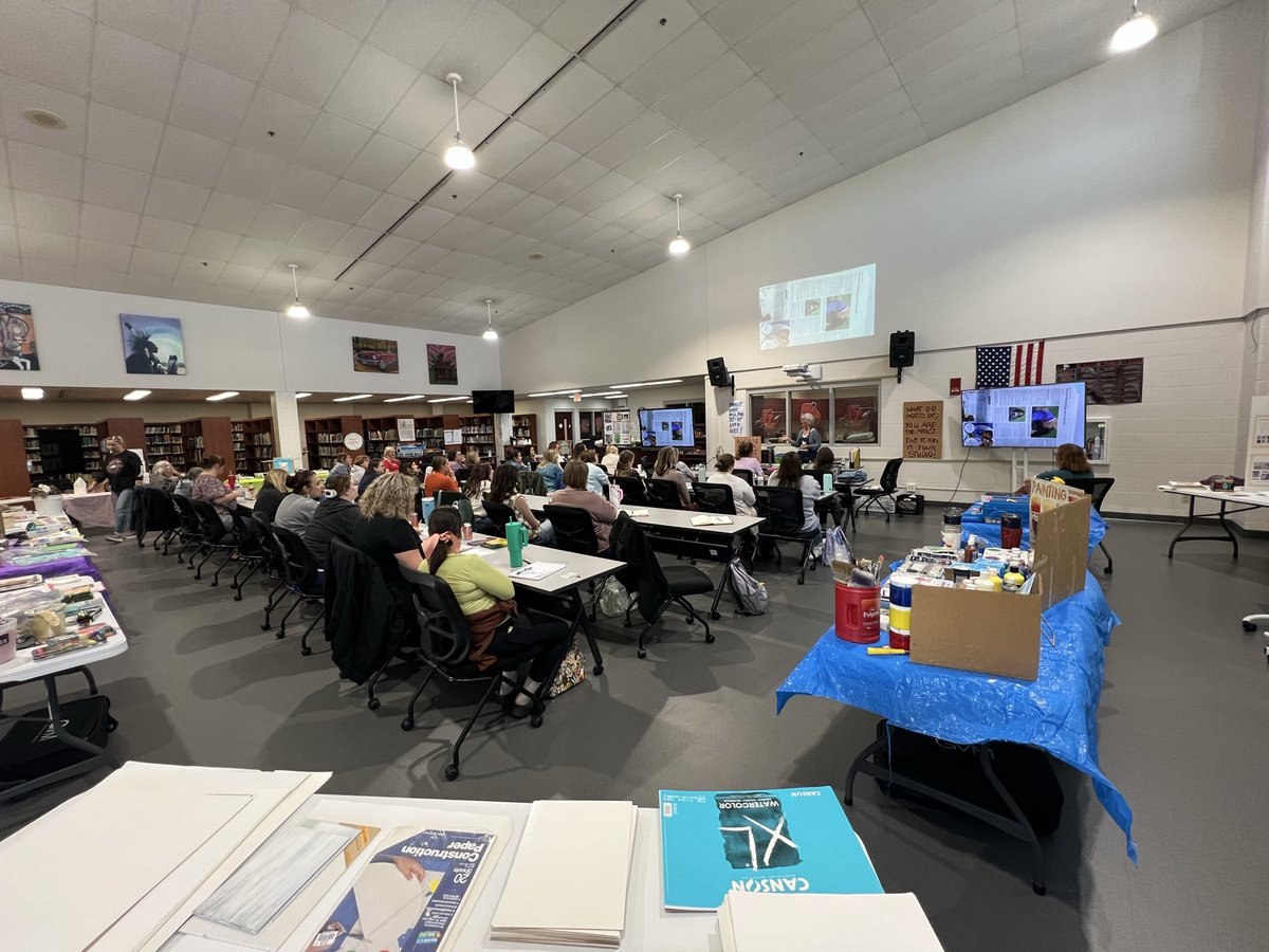 CGawNPHSArt's tweet photo. Big PD event with Indian Lake Local Schools in west central Ohio today. Thx to Shawn McElroy, Dawn Norris, Amy Roman & art teachers from across Ohio & Indiana interested in cognitive complexity through studio experience! #TABchat @MassArt @dragon_drawer42 @twoducks
@NewPalCS https://t.co/bLs9p65VU2
