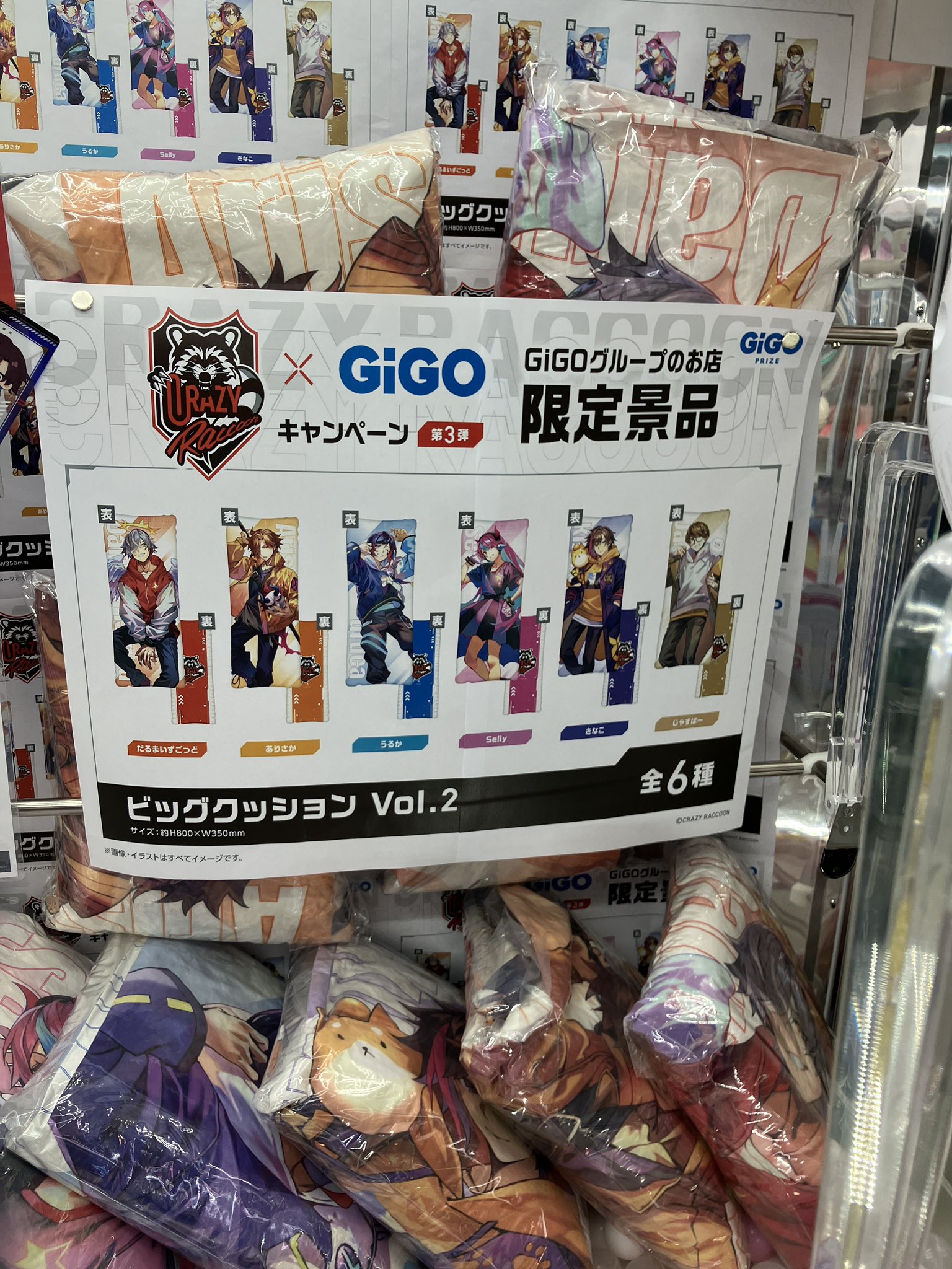 CrazyRaccoon ビッグクッション GiGO限定 4種セット