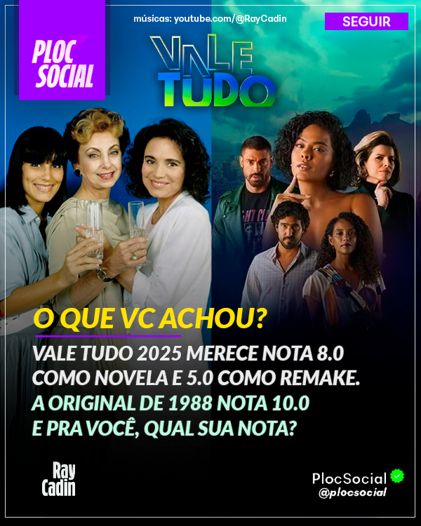 🚨 VALE TUDO • O QUE VOCÊ ACHOU? 
Vale Tudo 2025 nota 8.0 como novela, mas 5.0 como remake. A de 1988 foi sensacional com muitas história que a autora resolveu não contar: Fátima vendendo o filho, trisal no final e +. E pra você, vale ou não vale?  Qual a nota? 📺⭐ #ValeTudo