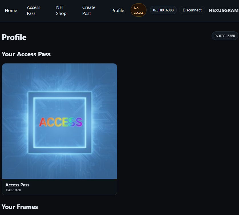 Quest_Hunter1's tweet image. Testing the NEXUSGRAM WebApp 🧠✨
Connected my Bitget wallet, tried minting the Access Pass and explored the NFT Shop — interface runs smooth!
Excited to see how this early version evolves.
@NexusLabs @danielmariq @briwhoze @MAXI_Billion @OxBATTLE #NexusTestnet #NodeRunners