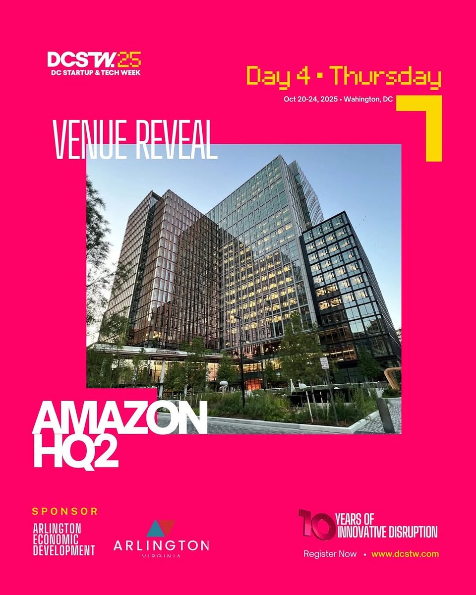 DCNowEvents's tweet image. #DCSTW2025 Innovation takes the spotlight next week. Five days. Hundreds of minds. One mission is building what comes next. @DCstartupweek 

🎟 Grab your ticket: ⏩dcstw.com
📅 October 20th–24th, 2025
📍 Washington, DC

Three days. One voice pushing the conversation…