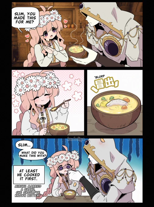 #ELDENRING #eldenringfanart #tarnishedoc
Finger Soup.
At least he cooked it first... 