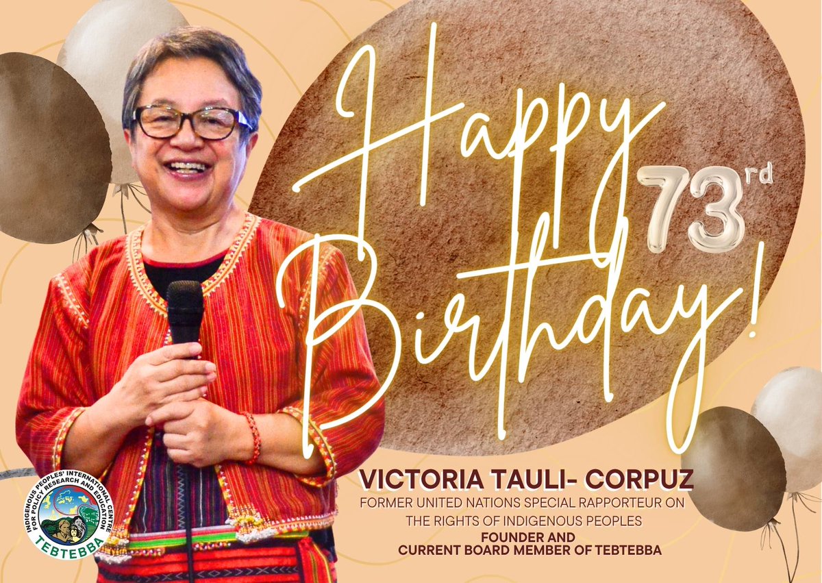 #𝙇𝙚𝙜𝙖𝙘𝙮𝘾𝙤𝙣𝙩𝙞𝙣𝙪𝙚𝙨𝙏𝙤𝙀𝙘𝙝𝙤! 

Today, we celebrate the precious day of Victoria Tauli-Corpuz! Her lifelong efforts in advancing the rights of Indigenous Peoples around the world serve as a remarkable landmark for the next generation.

We wish you the best of
