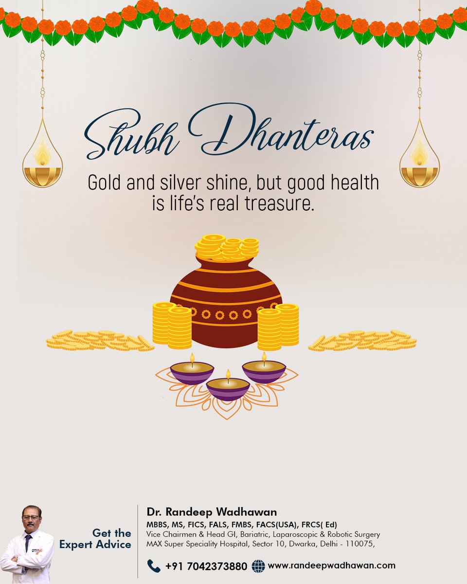 randeepwadhwan's tweet image. ✨ Shubh Dhanteras!
Gold and silver may shine bright, but true wealth lies in good health and happiness. 💛
Celebrate this Dhanteras by valuing your greatest treasure — your well-being. 🙏

📞 +91 7042373880 |  randeepwadhawan.com

#ShubhDhanteras #HappyDhanteras