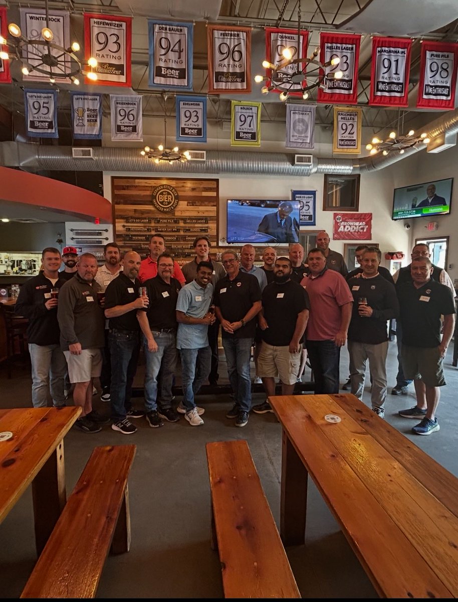 The team got to visit <a href="/KCBierCo/">KC Bier Co. 🍻🥨</a> today. What a great host those guys are!!! I am very blessed to work with so many great people everyday <a href="/WilFischerSGF/">Wil Fischer Co. (MO)</a> . These individuals are the reason we have great beverages to drink on a Friday night in the Ozarks.