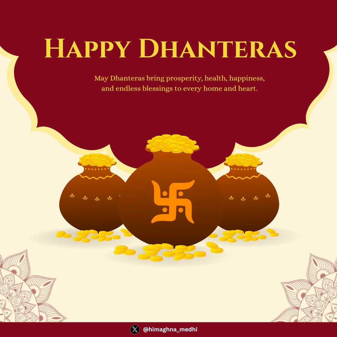 himaghna_medhi's tweet image. धनतेरस की ढेरों शुभकामनाएं! ✨
#Dhanteras #Dhanteras2025