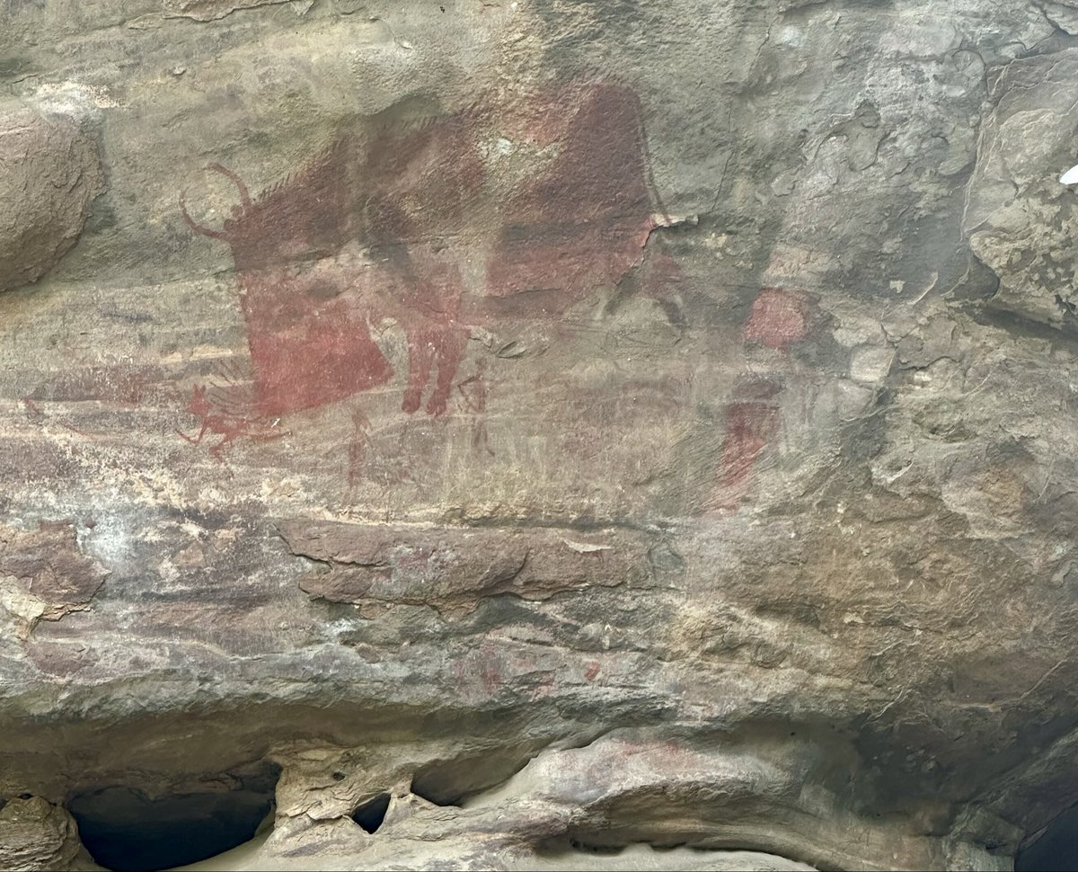 DrShaileshNaya1's tweet image. Visited Bhimbetka, near Bhopal, a world heritage site, rock shelters with pre-historic paintings. Some of them are 30,000 years old, describes early life of human being, continuity of human evolution & developments of tools. It needs better protection and preservation.