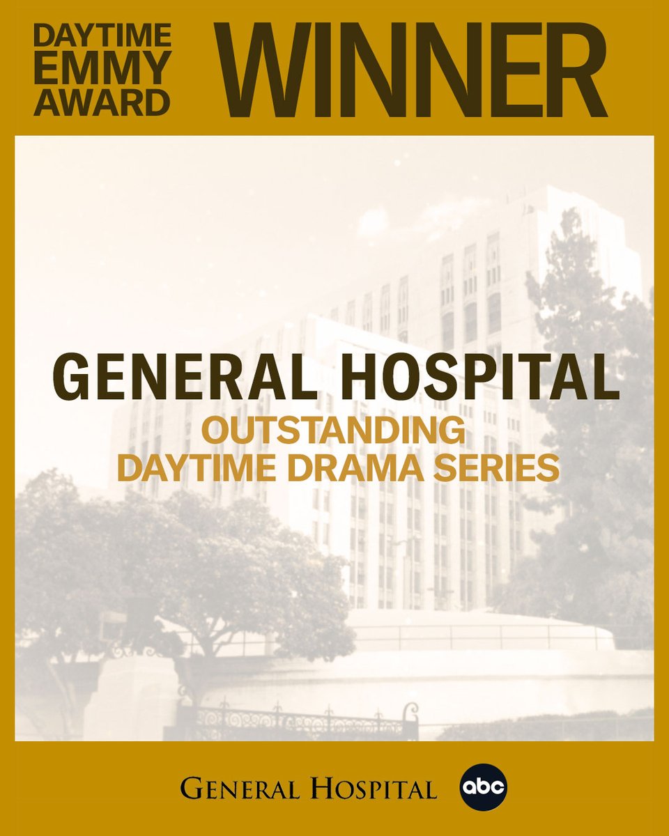 Please help us congratulate the entire cast and crew of #GeneralHospital on their #DaytimeEmmys win for Outstanding Daytime Drama Series! 👏👏👏 <a href="/TheEmmys/">The Emmys</a> #GH