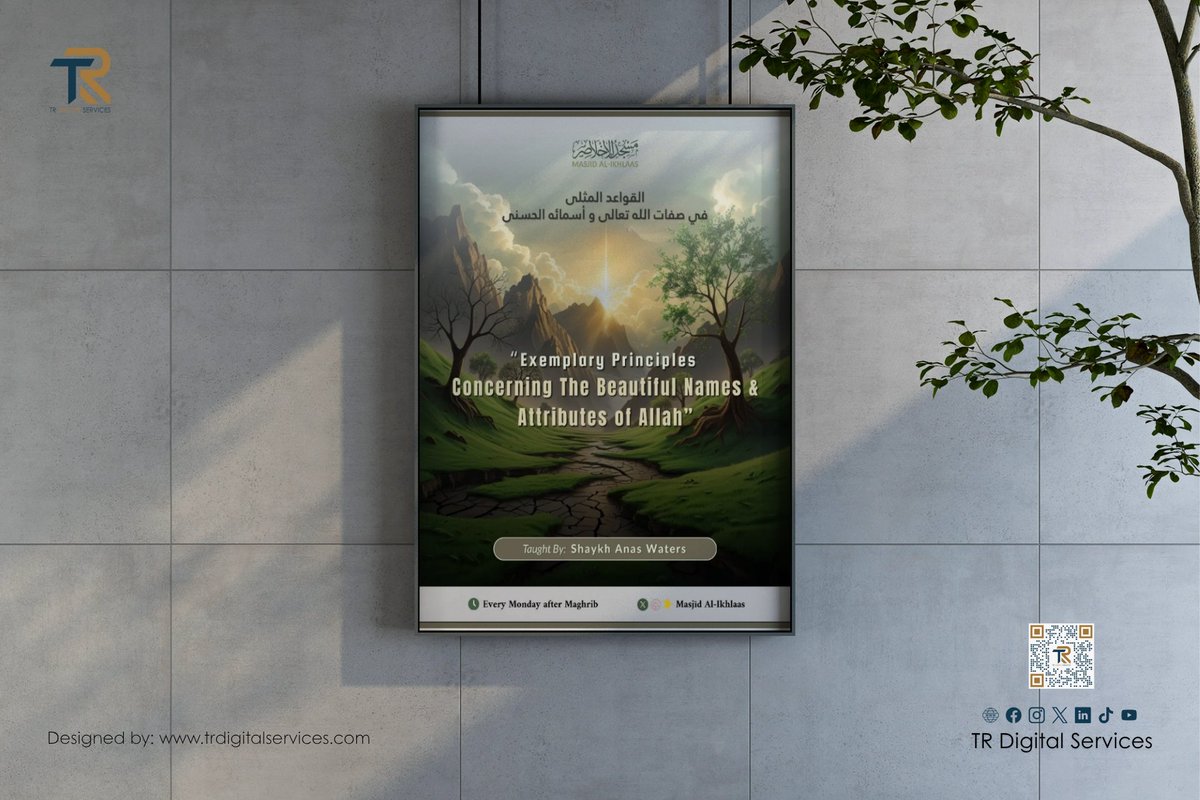 TRDigitalSrvcs's tweet image. Alhamdulillah! We designed this Da’wah poster for @alikhlaas302 🌿
We create visuals that inspire, educate, and benefit the Ummah. 🤲
Need posters/logos for your masjid?
👉 trdigitalservices.com/contact/
Services: trdigitalservices.com
#IslamicDesign #DigitalDaawah #GraphicDesign
