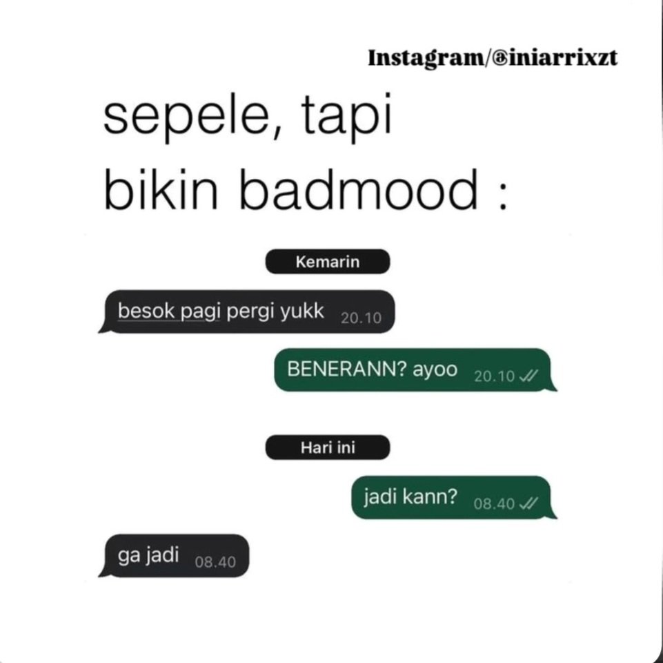 rafikarchmwt's tweet photo. Apalagi kalo tiba2 ilang pas hari-H, langsung badmood seminggu🙃 https://t.co/zS4WcWKZVU