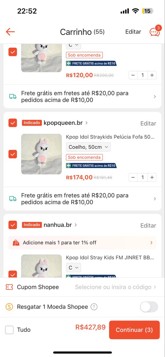 Gente socorro alguém que comprou o skzoo falsificado qual desses é melhor mds 😭😭😭 (o primeiro é da lilyz0201.br)