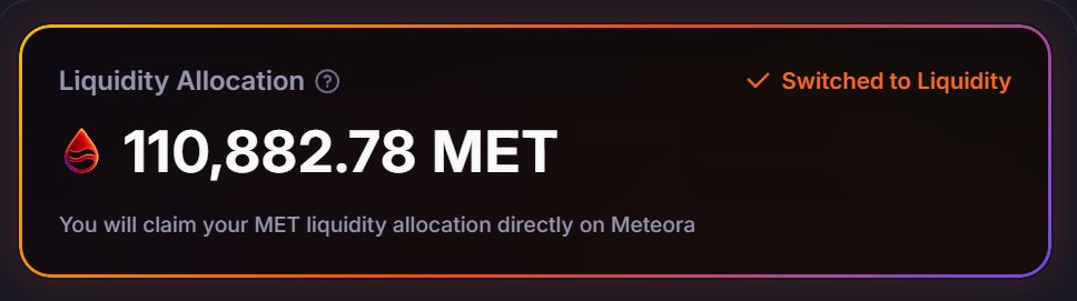 Seeing my <a href="/MeteoraAG/">Meteora</a> drop has been amazing- been DLMMing since early 2024.   But even better- seeing the folks that you’ve DLMM'd through the trenches with rewarded for their efforts.

Went with liquidity- I love seeing those fees.

Shoutout to <a href="/memecoinassasin/">Mario</a> and <a href="/thegoosedao/">GOOSE DAO 🪿</a>.