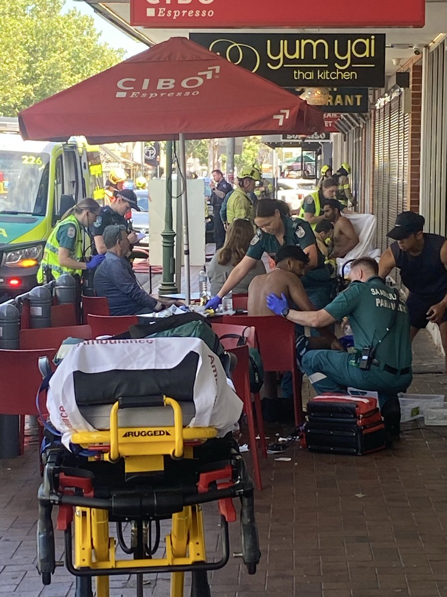 MeredithBooth's tweet image. Scene in #Torrensville after an attempted #firebombing at Saray Supermarket