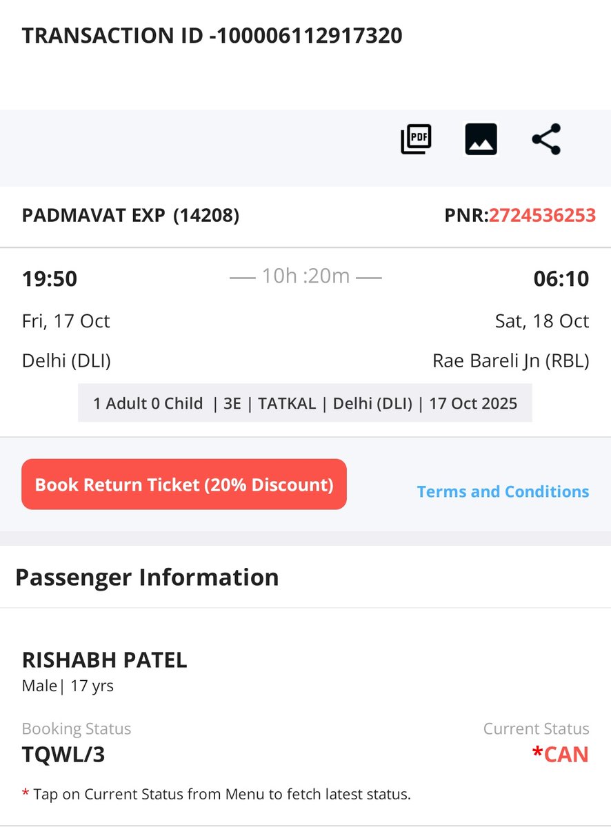 SameerS07162120's tweet image. @IRCTCofficial  #chorirctc #Chorashwanivaisnav #fraudirctc 
@AshwiniVaishnaw 
I want Full refund.