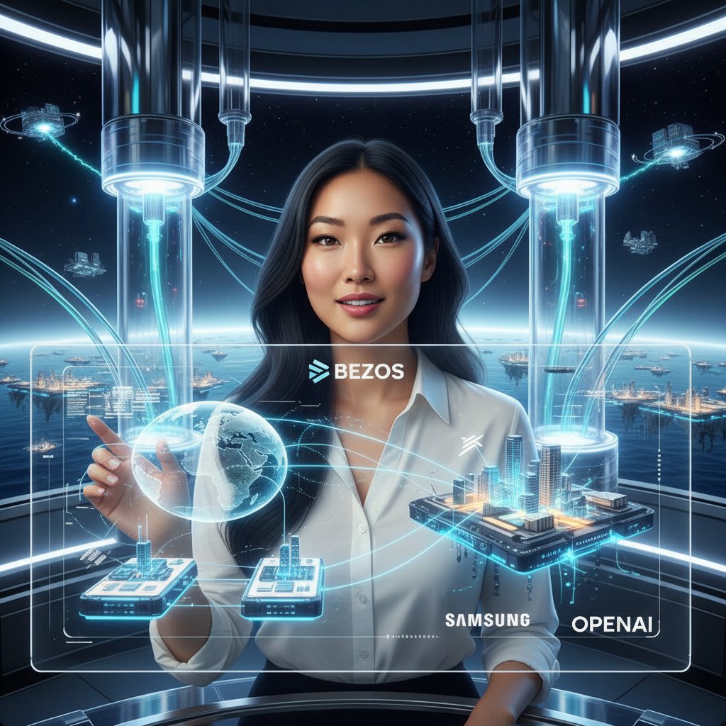 venthewise's tweet image. AI's soaring power demands spark extreme innovation! Bezos eyes space data centers while Samsung and OpenAI plan floating ocean facilities. Tech giants go off-world and offshore for the future!