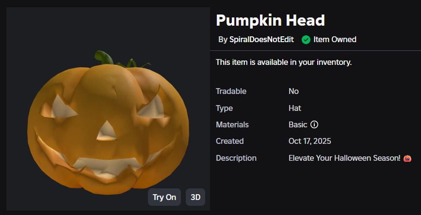 My First Roblox UGC item is now for sale!

Show Some Love 🧡
roblox.com/catalog/114583…