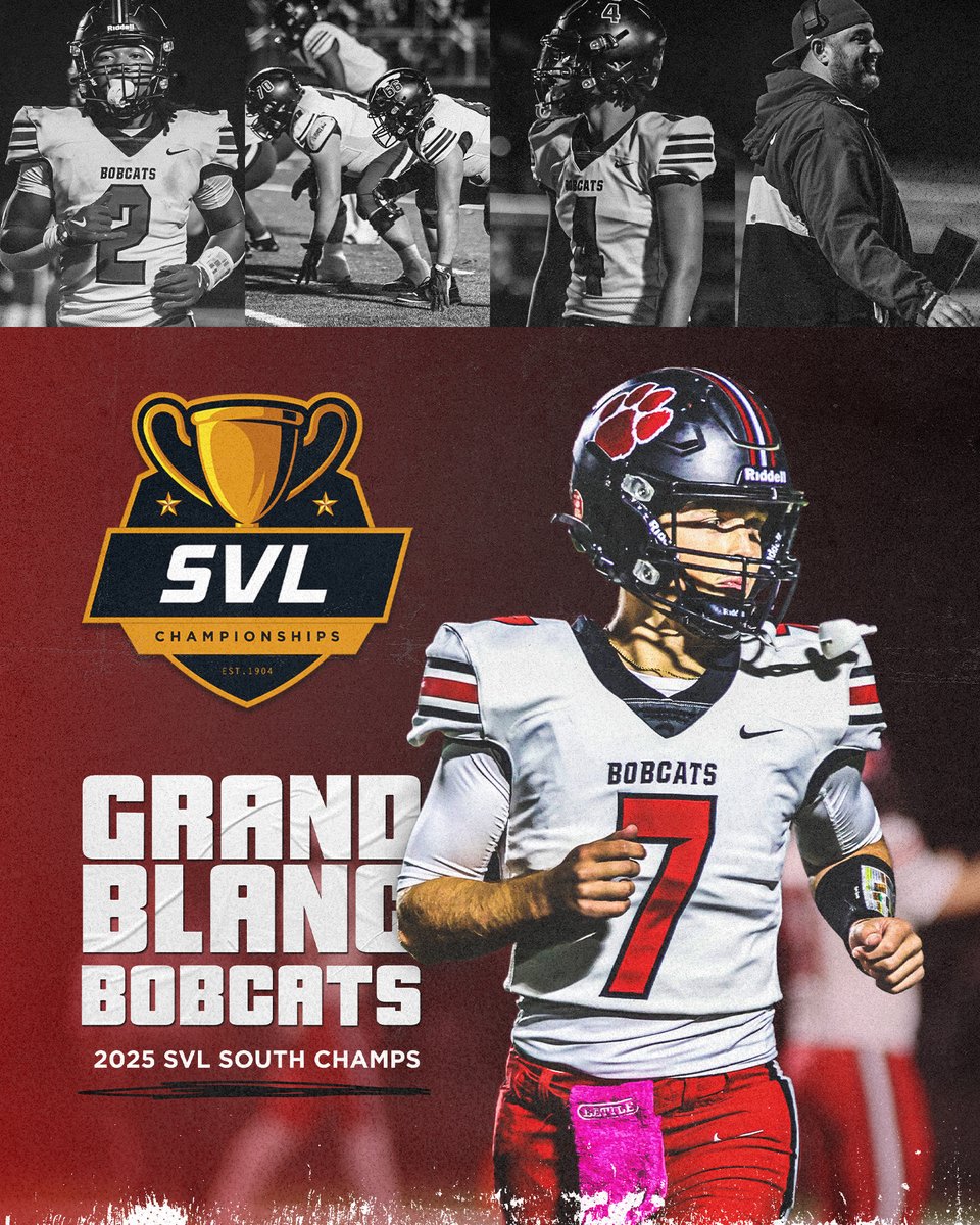 svlsports's tweet image. Congrats to our South Division Champs, the Grand Blanc Bobcats! 🏆 This is Grand Blanc&apos;s 3rd SVL Title since joining the Valley in 2018.
