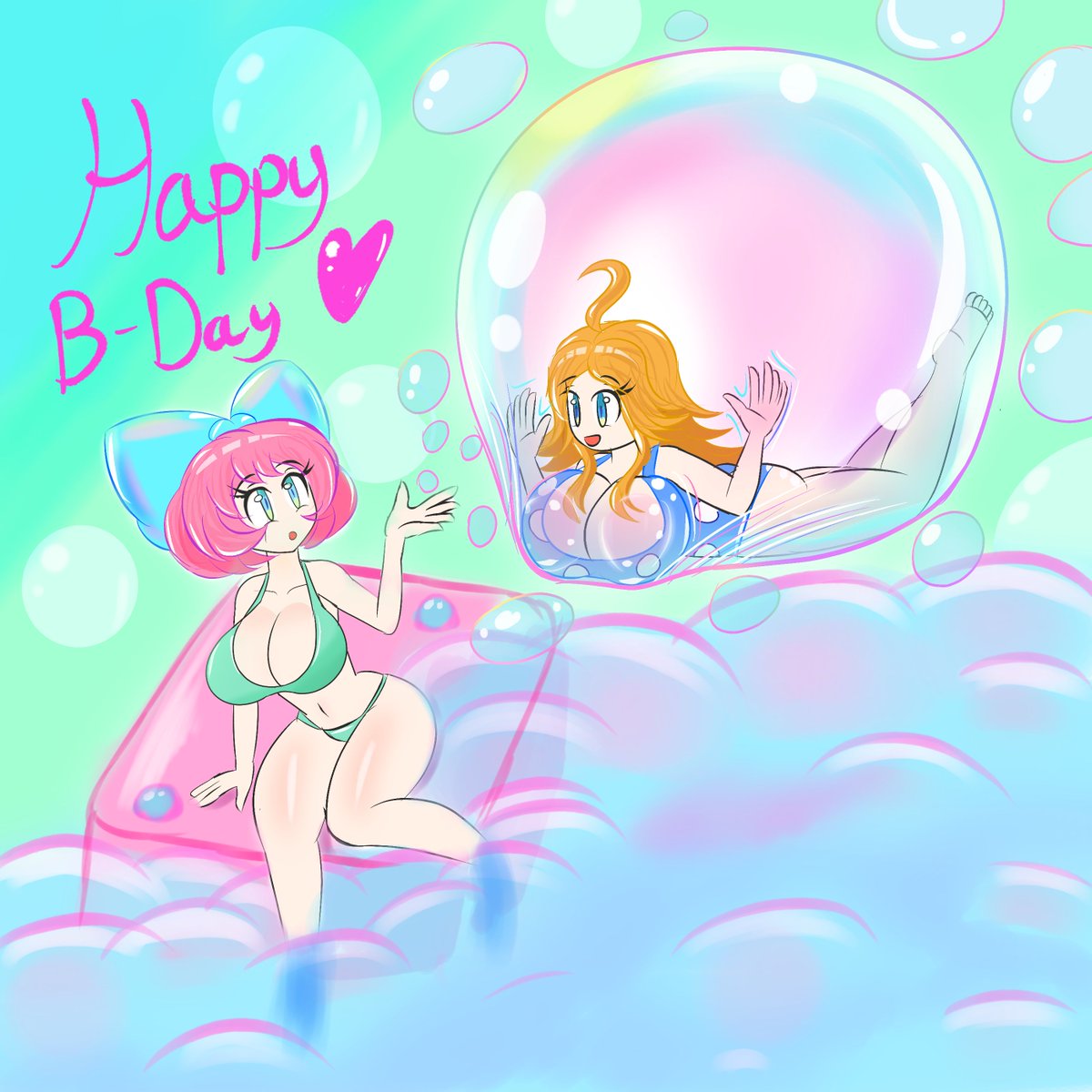It's literally <a href="/Metalliholisti/">Metalholic🔞</a> 's Bday and his Rebecca ( orange hair OC) is adorable. Go give love and bubbles to him.