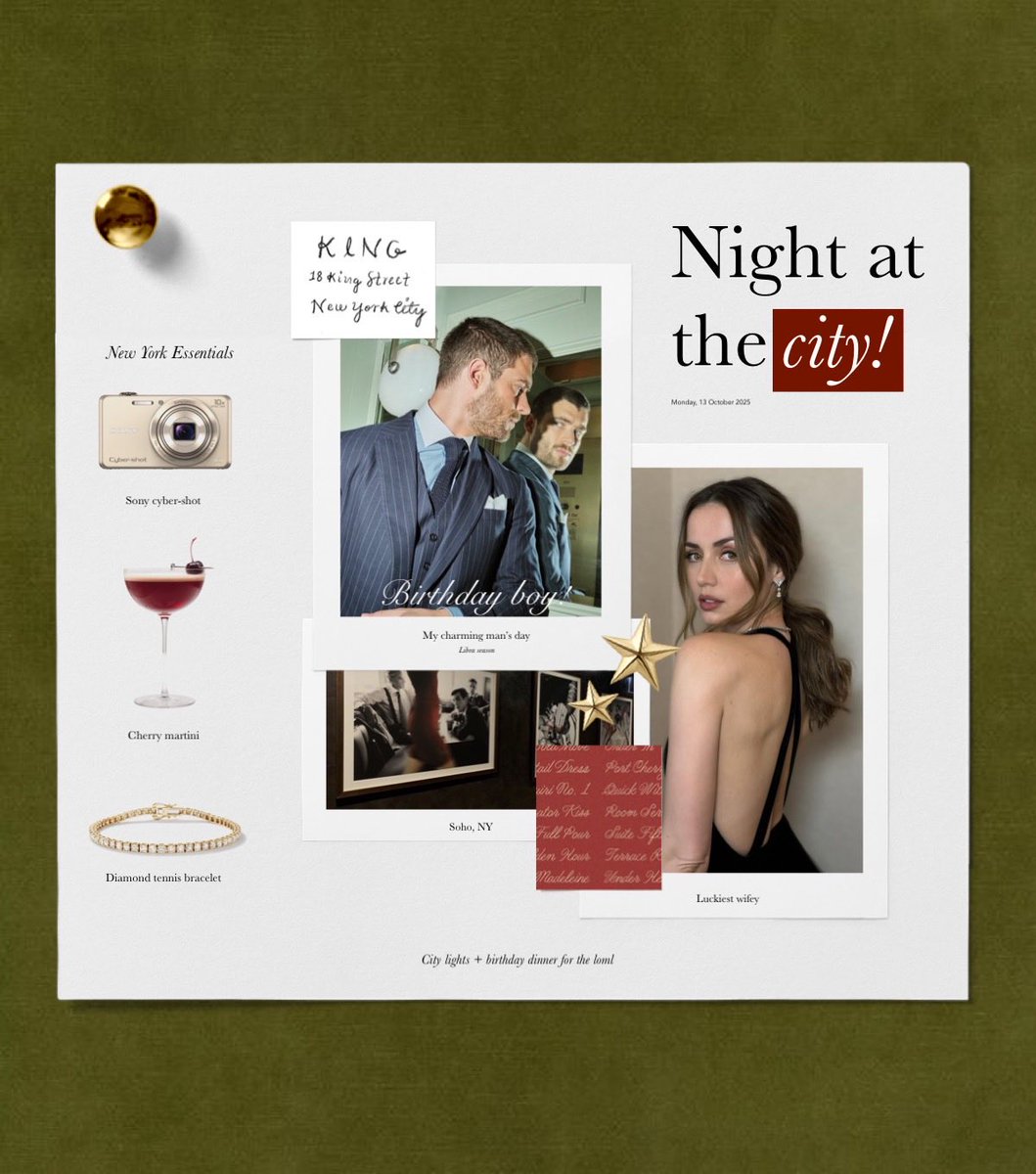 𝖣𝗂𝗀𝗂𝗍𝖺𝗅 𝖽𝗂𝖺𝗋𝗒  ﹔ 𝖬𝖺𝗇𝗁𝖺𝗍𝗍𝖺𝗇 𝗆𝗂𝖽𝗇𝗂𝗀𝗁𝗍 + 𝗃𝖺𝗓𝗓 𝗅𝗈𝗎𝗇𝗀𝖾 𝖺𝗇𝖽 𝟣𝟤𝖺𝗆 𝗂𝗇 𝗇𝗒!   …   [🍸&amp;🪩]  —  “𝖧𝗎𝖻𝖻𝗒’𝗌 𝖻𝗂𝗋𝗍𝗁𝖽𝖺𝗒 𝖽𝗂𝗇𝗇𝖾𝗋.”