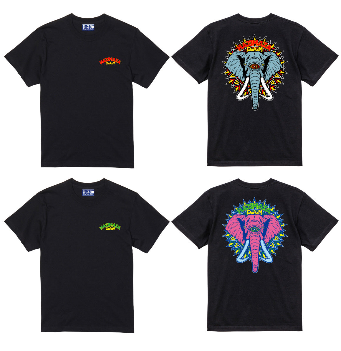 DxAxM's tweet photo. 🐘ハジマザ🐘
コラボ解禁
皆様是非ブースにお立ち寄りください。
S/S Tee4000円
L/S Tee5000円

design:yazane manabu works https://t.co/5dKkLowTuX