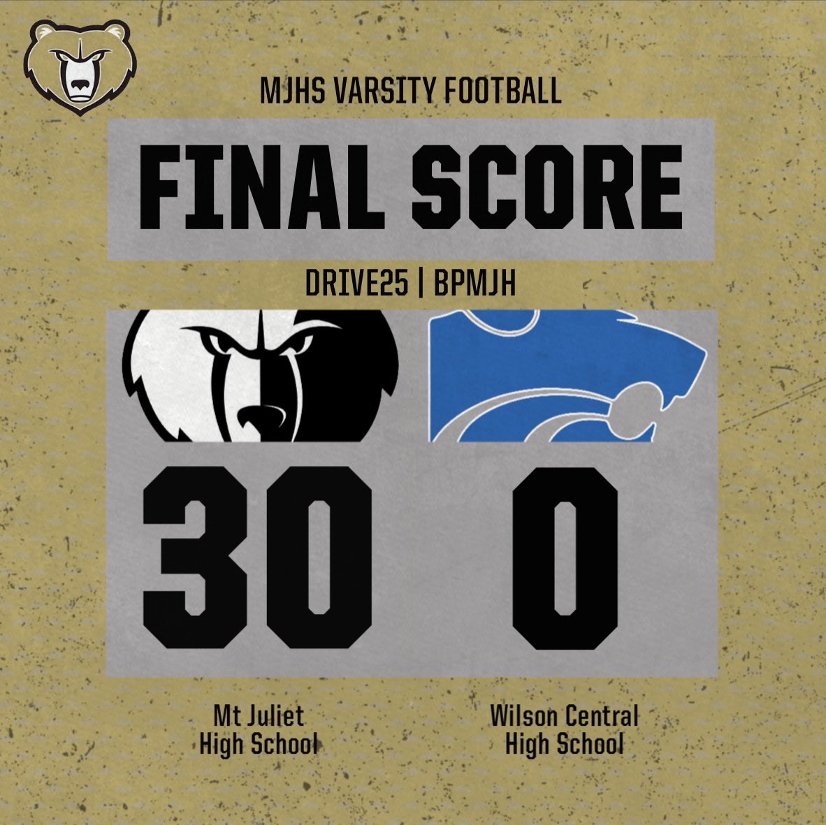 MT. JULIET FOOTBALL (@mjgoldenbearfb) on Twitter photo 