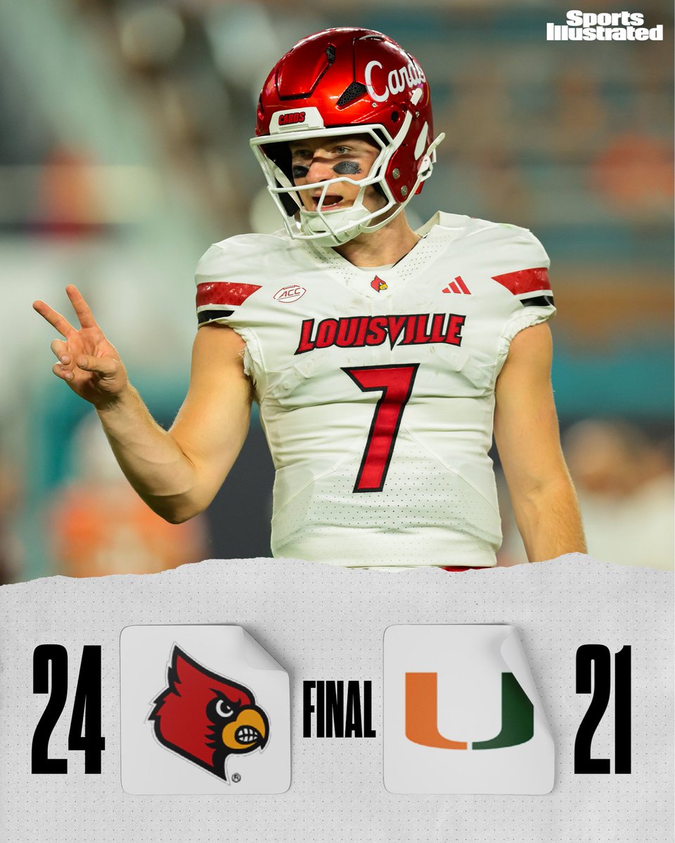 LOUISVILLE DEFEATS NO. 2 MIAMI

HUGE WIN FOR THE CARDINALS 👏
