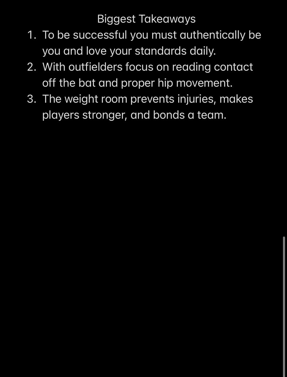 I enjoyed listening to the <a href="/ABCA1945/">ABCA</a> Podcast with guest <a href="/SmithKermit/">Kermit Smith</a> (<a href="/AppBaseball/">App State Baseball</a>). This was a great episode on leadership, outfield play, and ways to build up your players. Here are my notes! 
<a href="/CoachB_ABCA/">Ryan Brownlee</a> <a href="/NettingPros/">Netting Professionals 🏟️</a> 🎧⚾️📝