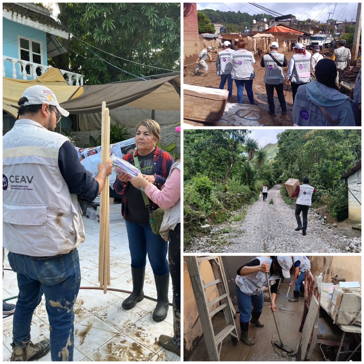 arturomedinap's tweet photo. El @GobiernoMX brinda atención directa a la población afectada por las lluvias e inundaciones en Veracruz, Puebla e Hidalgo.

La @SEGOB_mx, a través de la @CEAVmex y sus Centros de Atención Integral da  acompañamiento psicológico, legal y apoyo a las familias de personas fallecidas, no localizadas o lesionadas.

Trabajamos en territorio, en coordinación con autoridades locales, para apoyar a las comunidades y avanzar en su recuperación. 🇲🇽