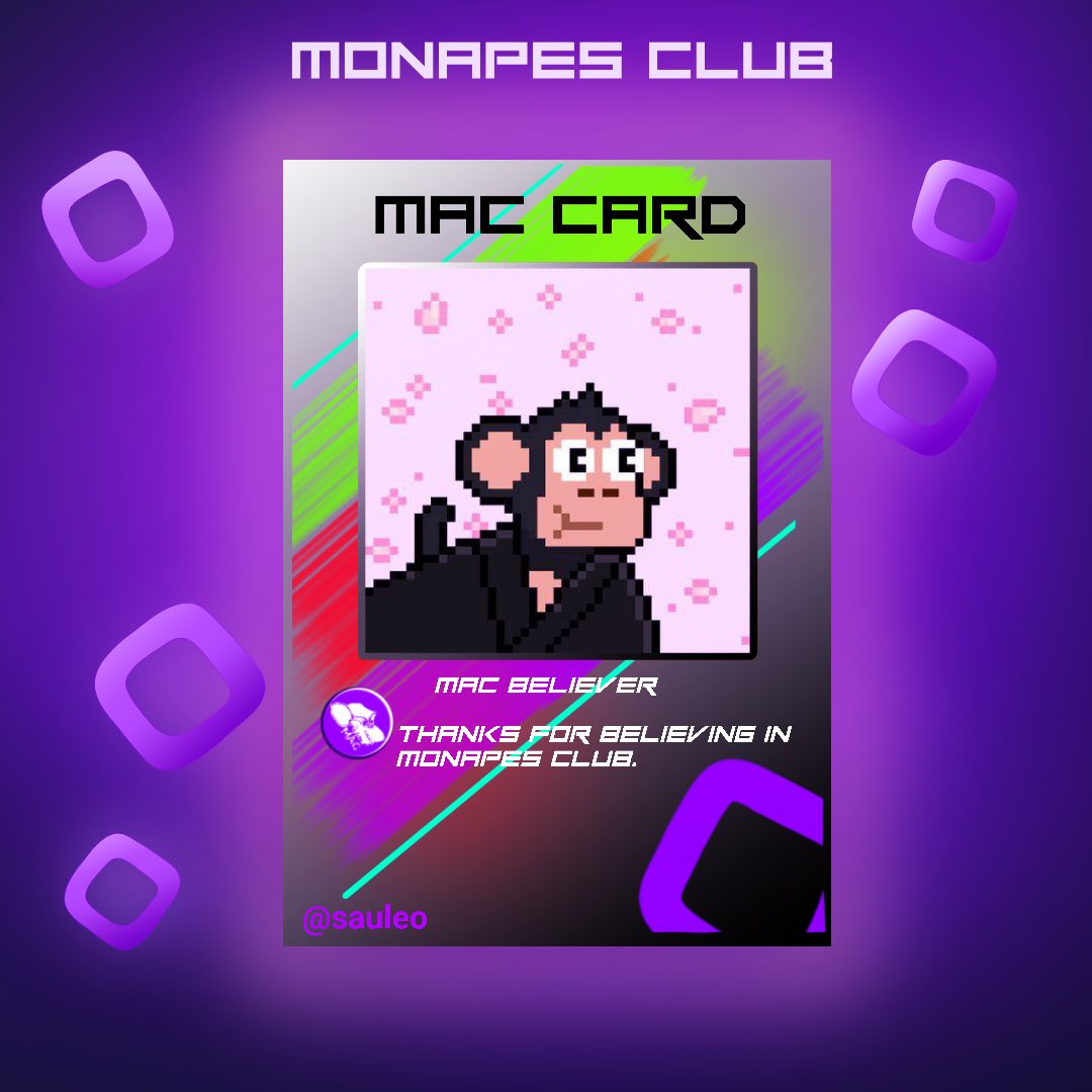 MonapesClub_xyz's tweet image. Cards are ready to distribute!

Drop a follow if you want your MAC Card.

GMonapes