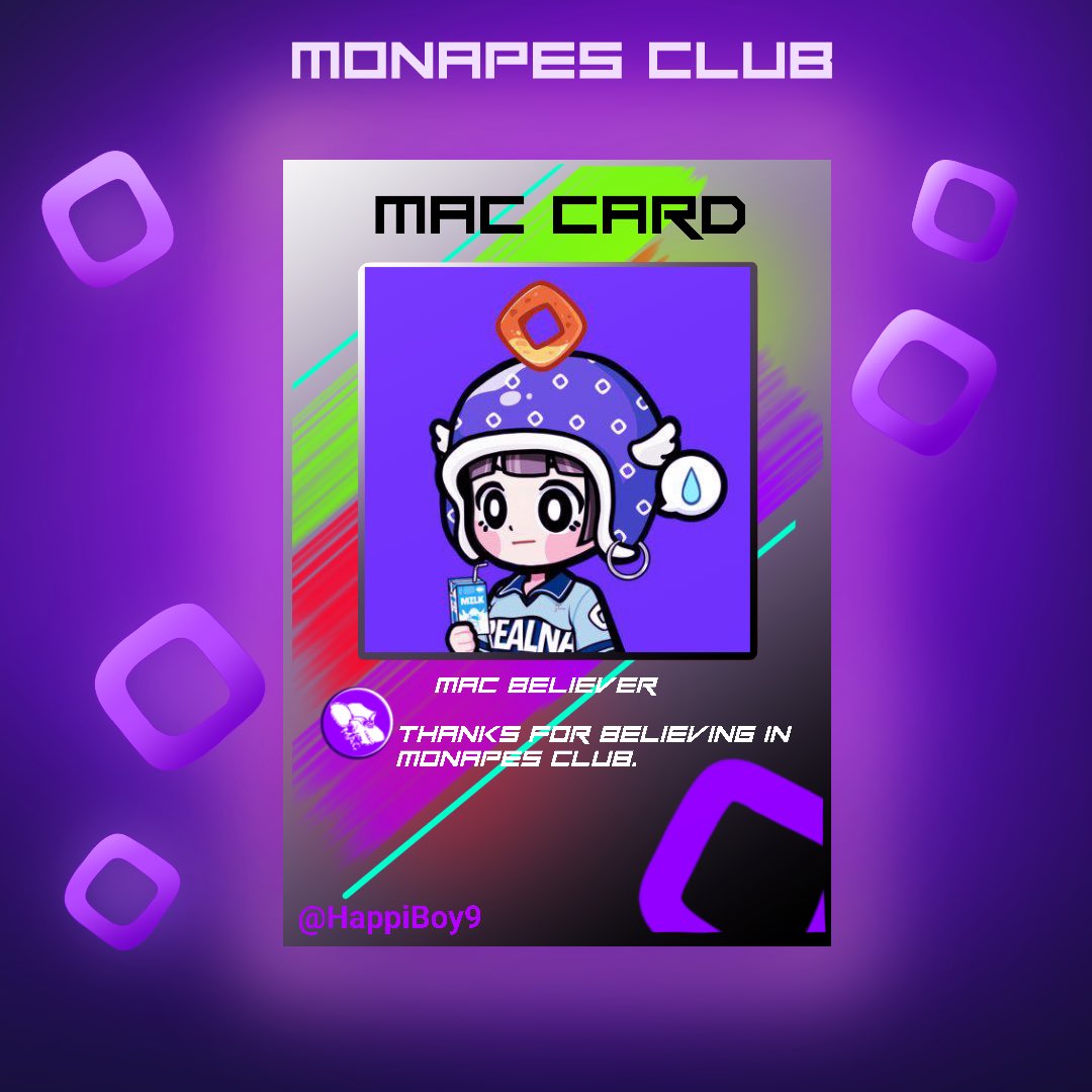 MonapesClub_xyz's tweet image. Cards are ready to distribute!

Drop a follow if you want your MAC Card.

GMonapes