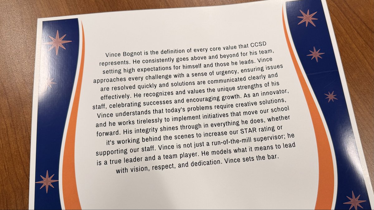 Very appreciative of this RAVE review I received today written and submitted by one of my teachers I supervise . 

I was mentored (and still continue to be) by so many great educators and administration in CCSD, and I hope to continue making a positive impact every single day.