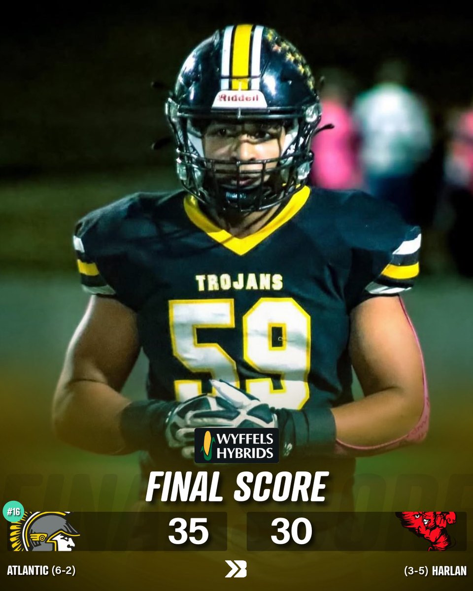 ATLANTIC DEFEATS HARLAN ON A GAME WINNING KICK RETURN FOR A TOUCHDOWN 😳😳

FIRST TIME THE TROJANS HAVE BEAT HARLAN IN THE BOUND ERA (2006-Present).

#iahsfb Amy Nelson Photo