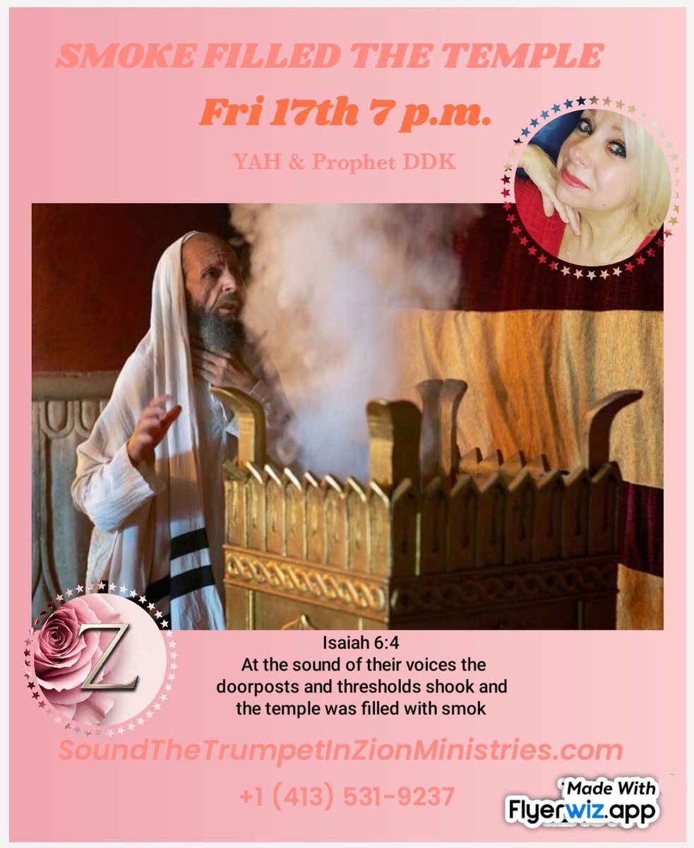 DDKdeborah9999's tweet photo. Fri 17th Sermon 
SMOKE FILLED THE TEMPLE 
https://t.co/rsNXxLb6Vf
With 
YAH &amp; Prophet DDK 🔥 https://t.co/D9UF1Gs0J9