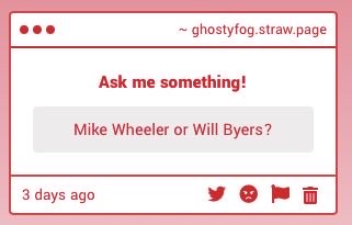 GhostlyFog_'s tweet image. So when I originally watched stranger things it was because I was like binging a bunch of stuff that Finn Wolfhard was in.
So I was OBSESSED with Mike.

I like Will more he feels way more complex than Mike ever was, it’s been awhile though.

ghostyfog.straw.page