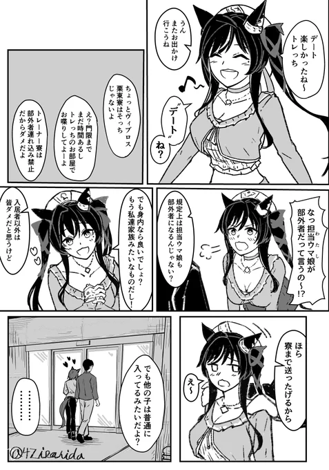 トレっちは何かと理由をつけてヴィブロスをトレーナー寮に入れたがらなさそう・・・と思いながら描いた 