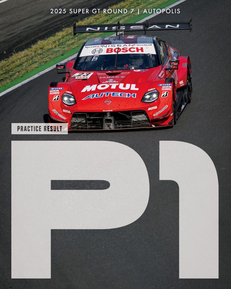 Practice Result｜P1
#23 MOTUL AUTECH Z
1’34.846

#SUPERGT #NISSAN #NISMO