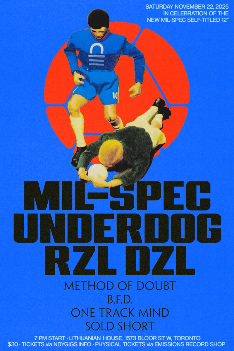One Track Mind playing this fucking insane gig in Toronto next month with a lot of friends. Infinite thanks to the homies mil spec for the invite
