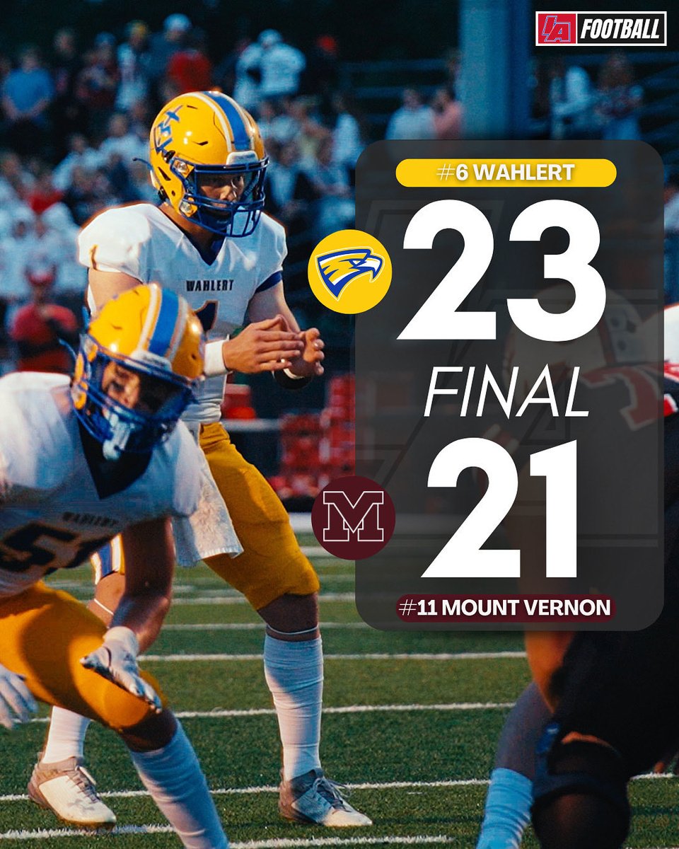 GOLDEN EAGLES FLY🦅

Wahlert brings down Mount Vernon in a classic! 

#IAfootball X #iahsfb