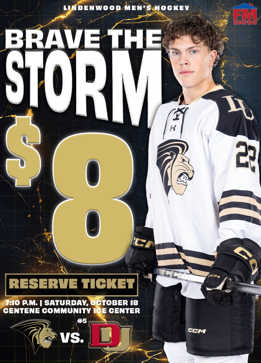 Lindenwood Athletics (@lu_lions) on Twitter photo ⚡️𝐁𝐫𝐚𝐯𝐞 𝐓𝐡𝐞 𝐒𝐭𝐨𝐫𝐦⚡️
<a href="/LULionsHockey/">Lindenwood Hockey</a> secured a 4-3 upset victory over #5 Denver on Friday night marking three straight wins for the Lions🏒🚨
Secure your $8 tickets for Round 2⃣ tomorrow night ⬇️
🏟️<a href="/STLCIC/">Centene Community Ice Center</a>
🕖7:10 p.m.
🎟️tinyurl.com/mwhjvh6r
#TheHuntBegins ⚡️𝐁𝐫𝐚𝐯𝐞 𝐓𝐡𝐞 𝐒𝐭𝐨𝐫𝐦⚡️
<a href="/LULionsHockey/">Lindenwood Hockey</a> secured a 4-3 upset victory over #5 Denver on Friday night marking three straight wins for the Lions🏒🚨
Secure your $8 tickets for Round 2⃣ tomorrow night ⬇️
🏟️<a href="/STLCIC/">Centene Community Ice Center</a>
🕖7:10 p.m.
🎟️tinyurl.com/mwhjvh6r
#TheHuntBegins