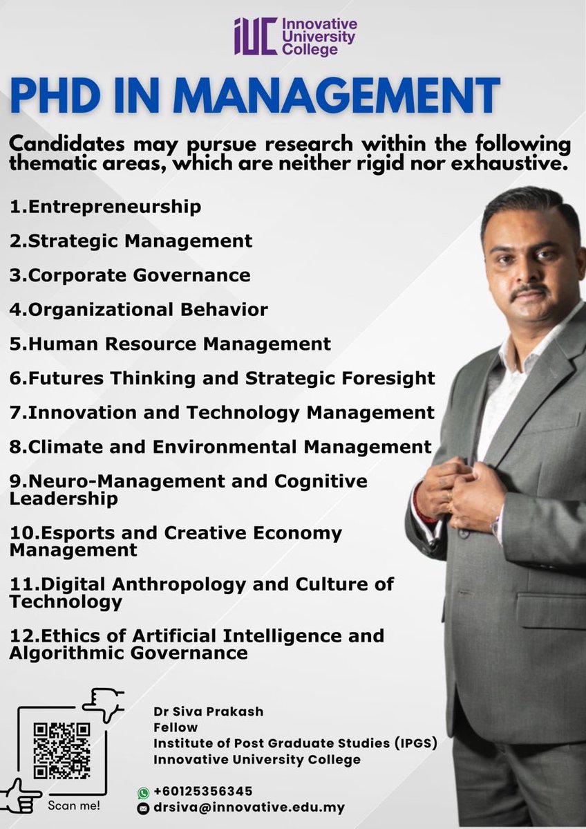 Dr R. Siva Prakash (@dr_r_siva) on Twitter photo The most affordable PhD in town. 
Fees: RM19,980.
Duration: 3 - 6 years 
Mode: 100% research-based 
Flexible (Online meetings)
Contact me for enrolment information. 
wasap.my/60125356345/Ph…
wasap.my/60125356345/Ph…
wasap.my/60125356345/Ph… The most affordable PhD in town. 
Fees: RM19,980.
Duration: 3 - 6 years 
Mode: 100% research-based 
Flexible (Online meetings)
Contact me for enrolment information. 
wasap.my/60125356345/Ph…
wasap.my/60125356345/Ph…
wasap.my/60125356345/Ph…