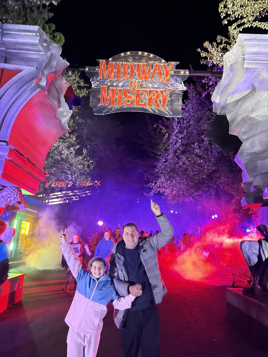 We are so fired up to be at our favorite place on earth to celebrate Halloween 🎃 <a href="/Hersheypark/">Hersheypark</a> <a href="/HersheyPA/">Hershey PA</a> 
For us, it’s all about family fun, dark rides, haunted houses, jump scares, &amp; loads of treats! #hersheyparkhalloween #darknights