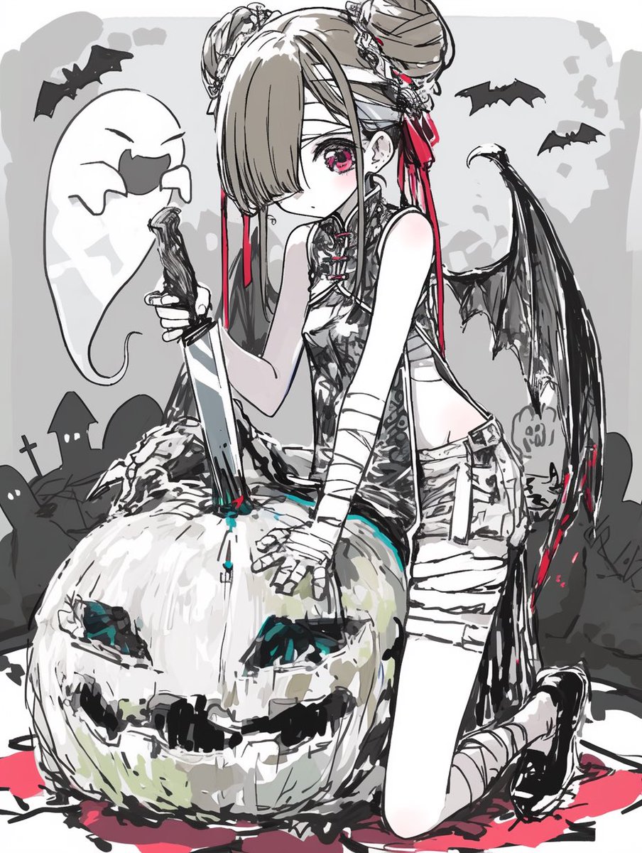 「喰らう🎃×4」

#フリーイラスト