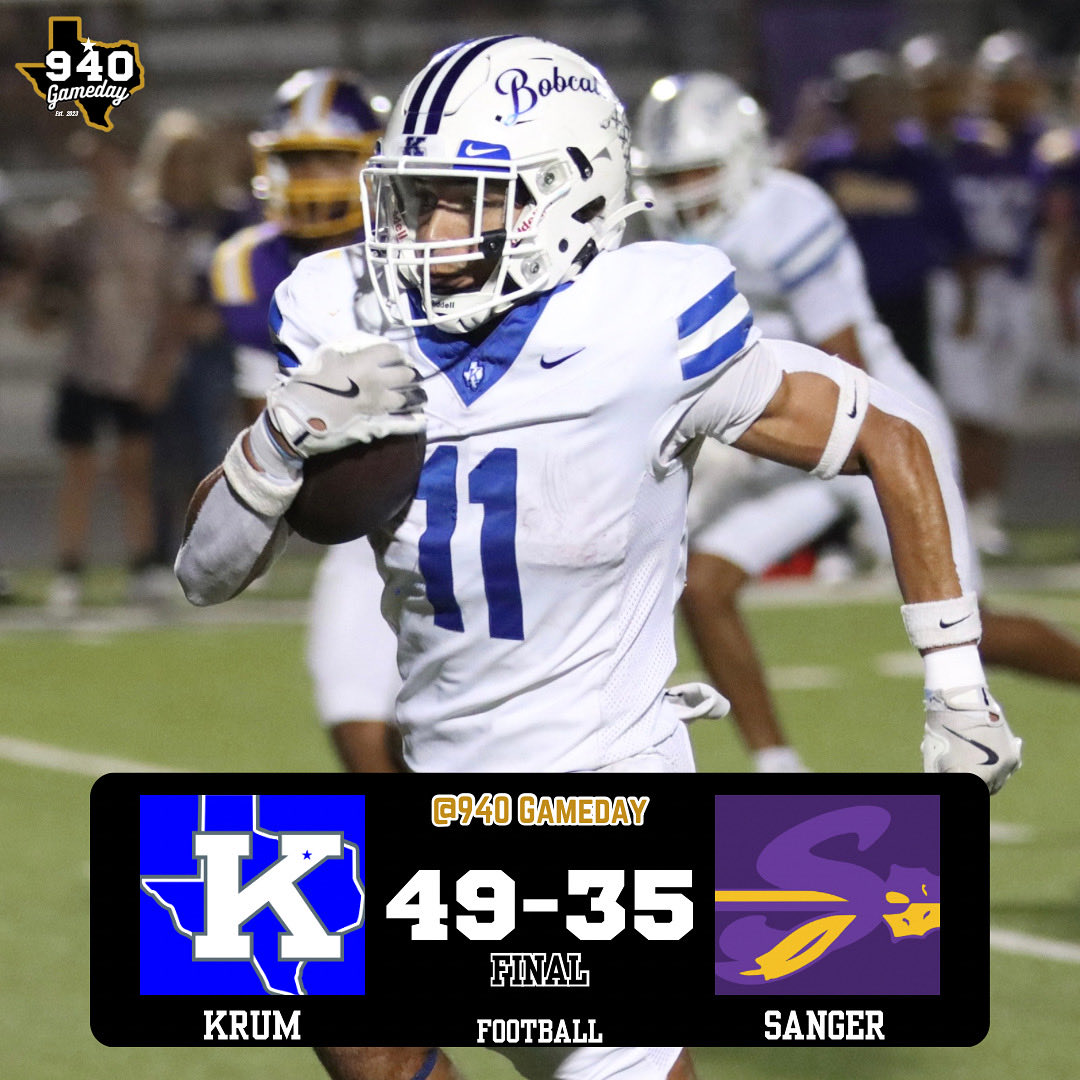 940 Gameday (@940gameday) on Twitter photo Krum remains undefeated as the Bobcats take down Sanger❗️🔥 Krum remains undefeated as the Bobcats take down Sanger❗️🔥