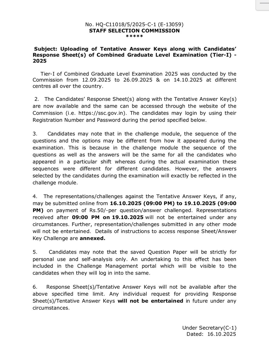 ruralvikas's tweet image. Ssc CGL answer key out 🚨🚨
#SSC #ssc_cgl #sscreform