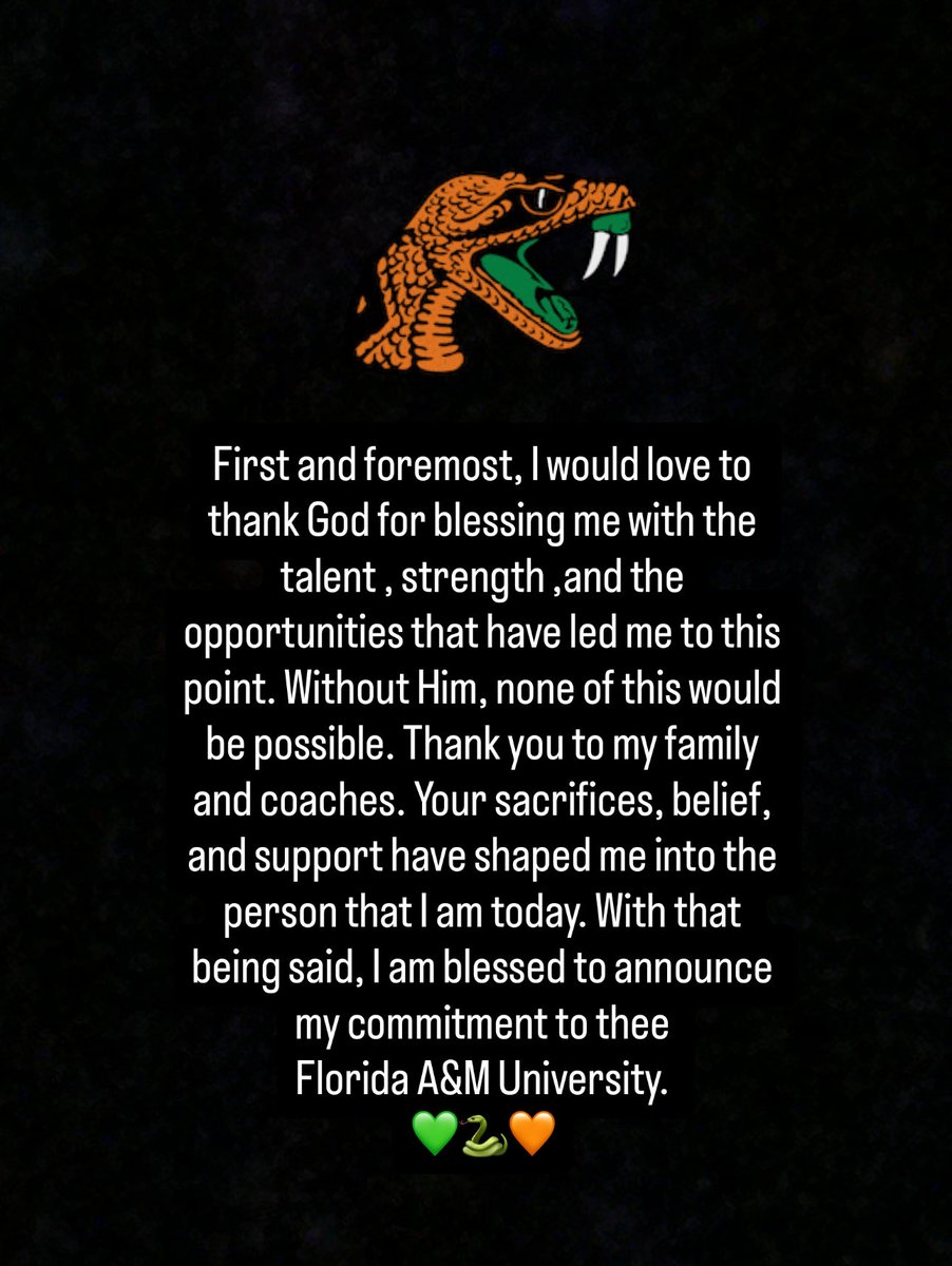 KKSylvester2027's tweet image. I am blessed and excited to announce my commitment to THEE Florida A&amp;amp;M University thank you @bbeall0628 and @JessMargarita for this amazing opportunity to be apart of the FAMUly #braggdifferent 
@FAMU_Softball @FAMU_1887
@commit2HBCU @Dukes16uNat @_Nikki_Nichole @ToddMayfield85