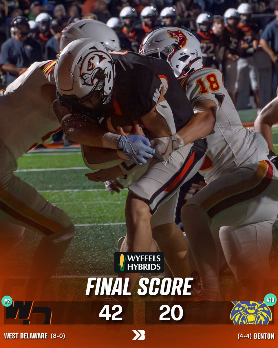 WEST DELAWARE IS STILL PERFECT 🔥

THE HAWKS ARE 8-0.

#iahsfb Bryce Turner