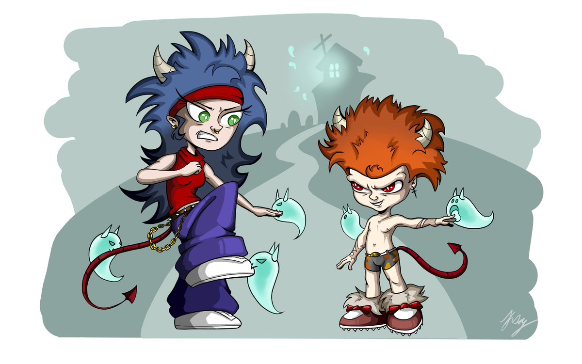 _KKAR_'s tweet photo. Had lots of fun drawing these two!! 
@watchdamian_ https://t.co/BWaJ5OvaOR
