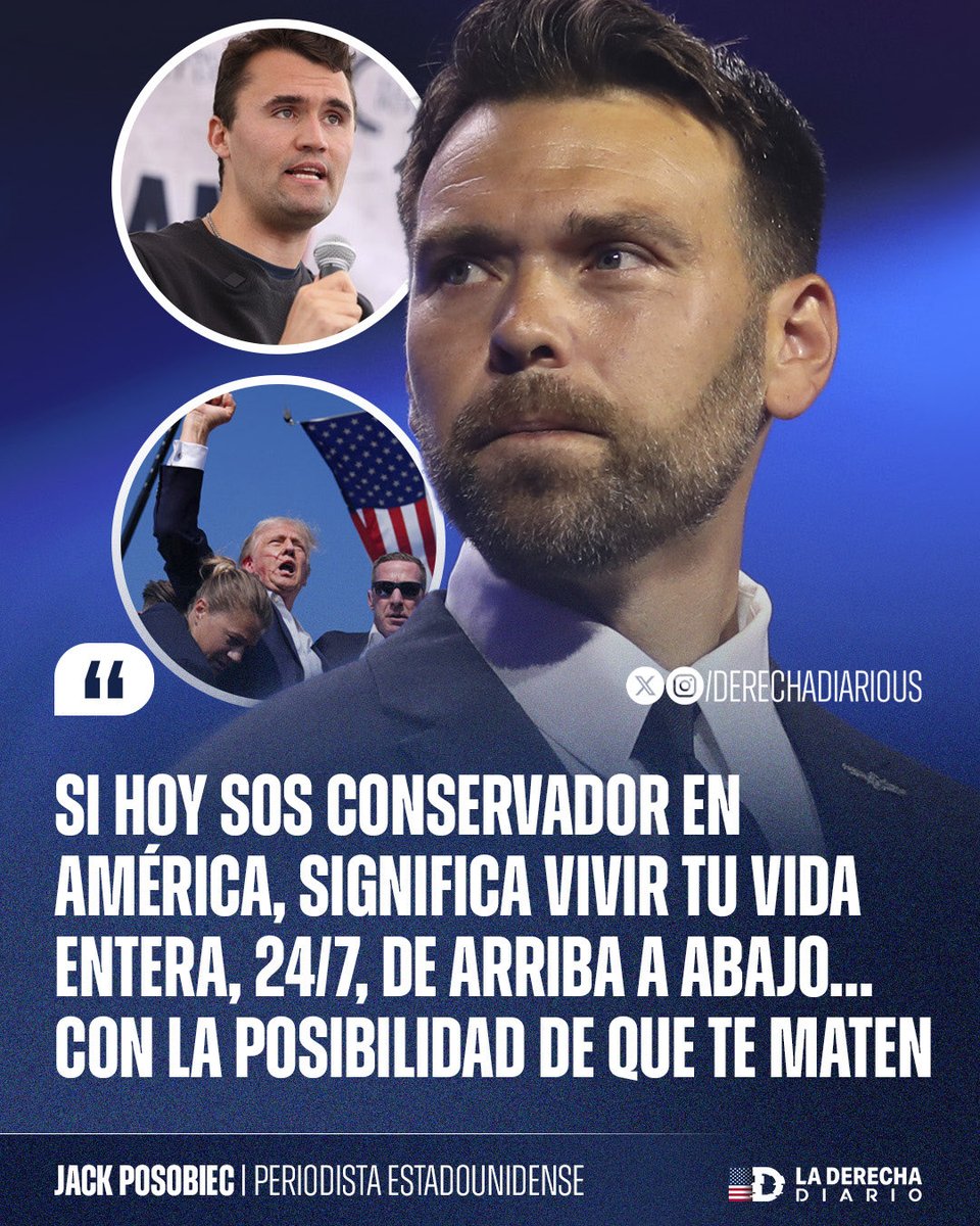 🚨🇺🇸 | El periodista trumpista Jack Posobiec advirtió sobre la creciente persecución contra los conservadores: “Si hoy sos conservador en América, significa vivir tu vida entera, 24/7, de arriba a abajo… Con la posibilidad de que te maten”.