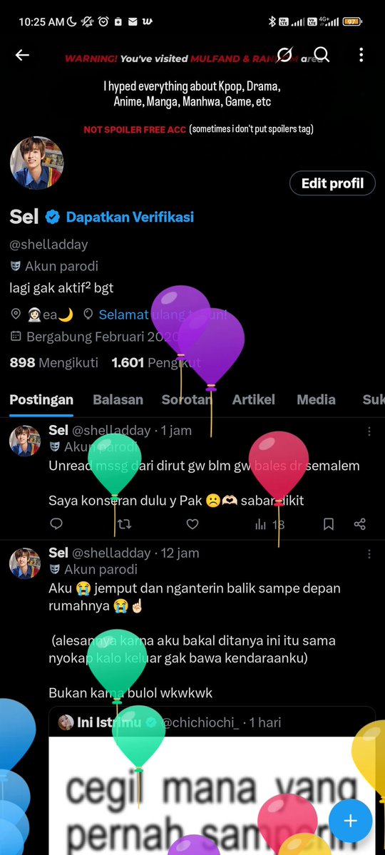 guys user <a href="/shelladday/">Sel</a> turned 25 hari ini! 

18 oct tahun lalu aku sedang di BCIS untuk tuker tiket fisik, dan tepat di tgl yang sama tahun depannya aku akan ke BCIS lagi untuk konser grup lain!! 🥺
