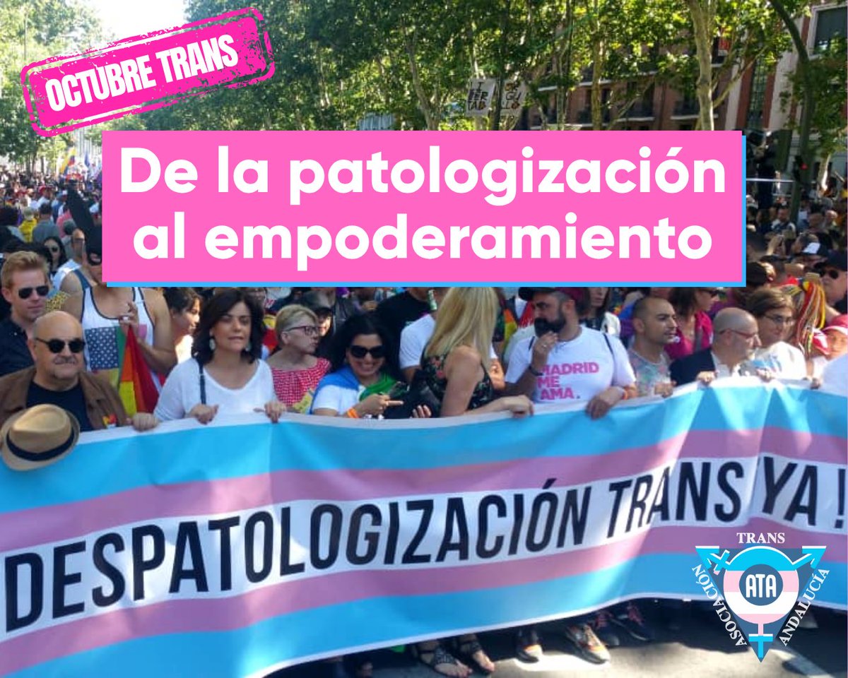 ATA_Trans's tweet photo. #OctubreTrans
🏳️⚧️ ✊ De la patologización al empoderamiento
🏳️⚧️ Desde ATA - Sylvia Rivera conmemoramos el "Día de Acción por la Despatologización de las Personas Trans", que se celebra el tercer sábado de octubre de cada año.
👇🧵 https://t.co/UQZkSRSpW8